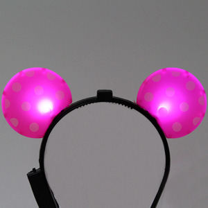 LED점등 미키머리띠 (핑크)