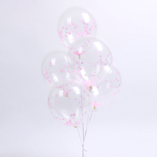 헬륨풍선(50개)써클 컨페티세트-핑크