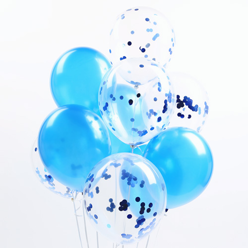 헬륨풍선(50개)심플리 컨페티세트-블루