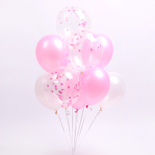 헬륨풍선(50개)스위트 컨페티세트-핑크
