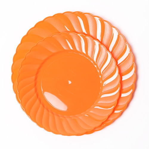 칼라 파티접시 라운드 19cm-오렌지(6입)