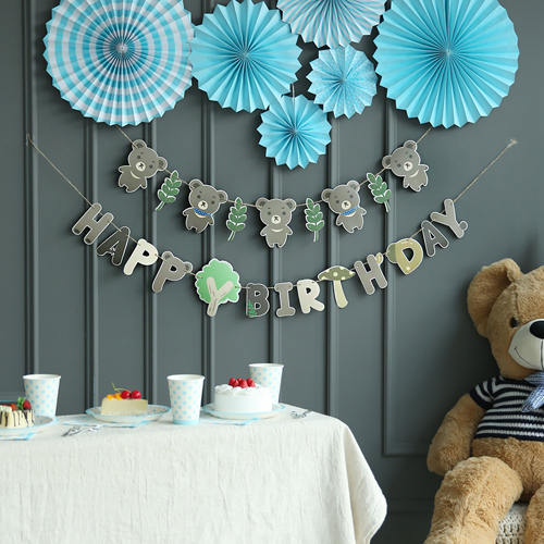 심플 파티 장식세트 (캐릭터 생일파티)곰