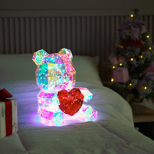 LED 홀로그램 곰인형 장식 25cm (전구포함)
